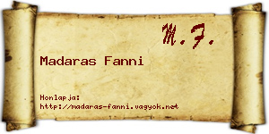 Madaras Fanni névjegykártya